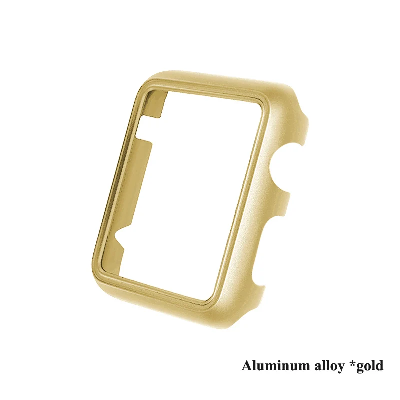 Защитный чехол для Apple Watch 38 мм, 42 мм, 40 мм 44 мягкий прозрачный TPU/Алюминий корпус из сплава для наручных часов Iwatch серии 5 4 3 2 1 Аксессуары - Цвет: Gold
