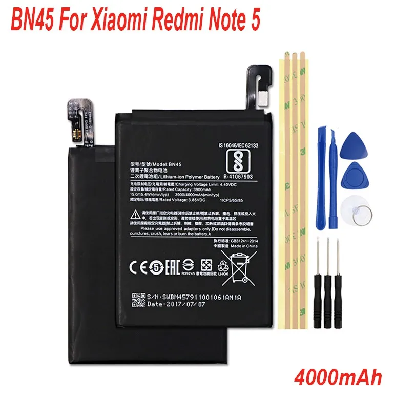 Аккумулятор BN41 BM46 BN43 BN45 BM47 для Xiaomi Redmi Note 4 MTK/Note 4X Global/Redmi Note 3 5/Redmi 3S 3X4X3 Pro Batterie Bateria - Цвет: BN45 For Redmi Note5