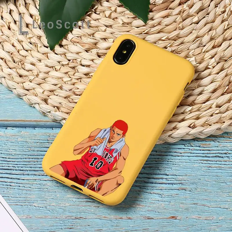 

Slam dunk anime manga Phone Case Yellow Candy Color for iPhone 11 12 mini pro XS MAX 8 7 6 6S Plus X SE 2020 XR