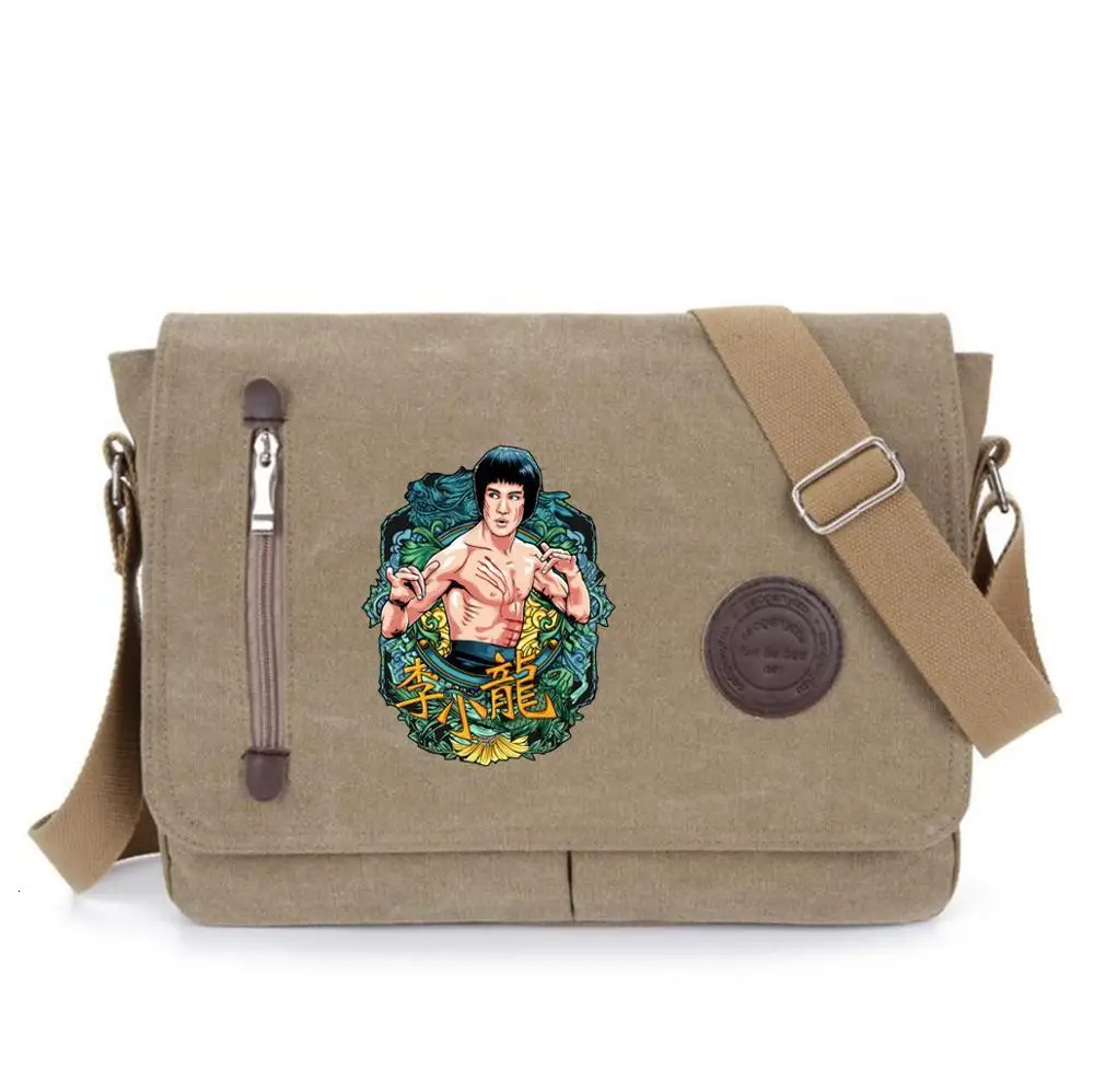

anime chinses Kung fu star Bruce Lee student bookbag Messenger Bags Teens Crossbodybag Women Travel Shoulder Bags