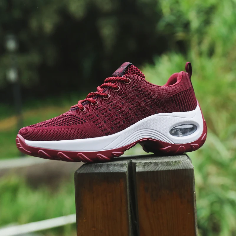 Height Increasing Sneakers for Women Air Cushion Sport Shoes Outdoor Gym Shoes Rocking Shoes Trainers Platforms Autumn