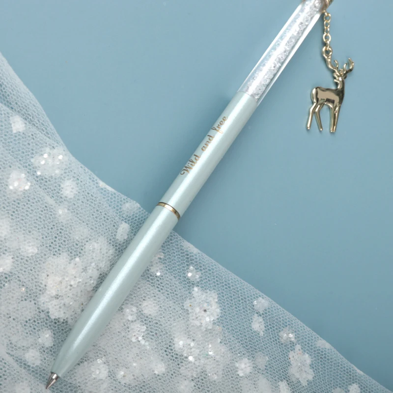 

Never Christmas Elk Series Metal Gel Pens 0.5mm Christmas Pen with Cute Deer Pendant School & Office Supplies Gift Stationery