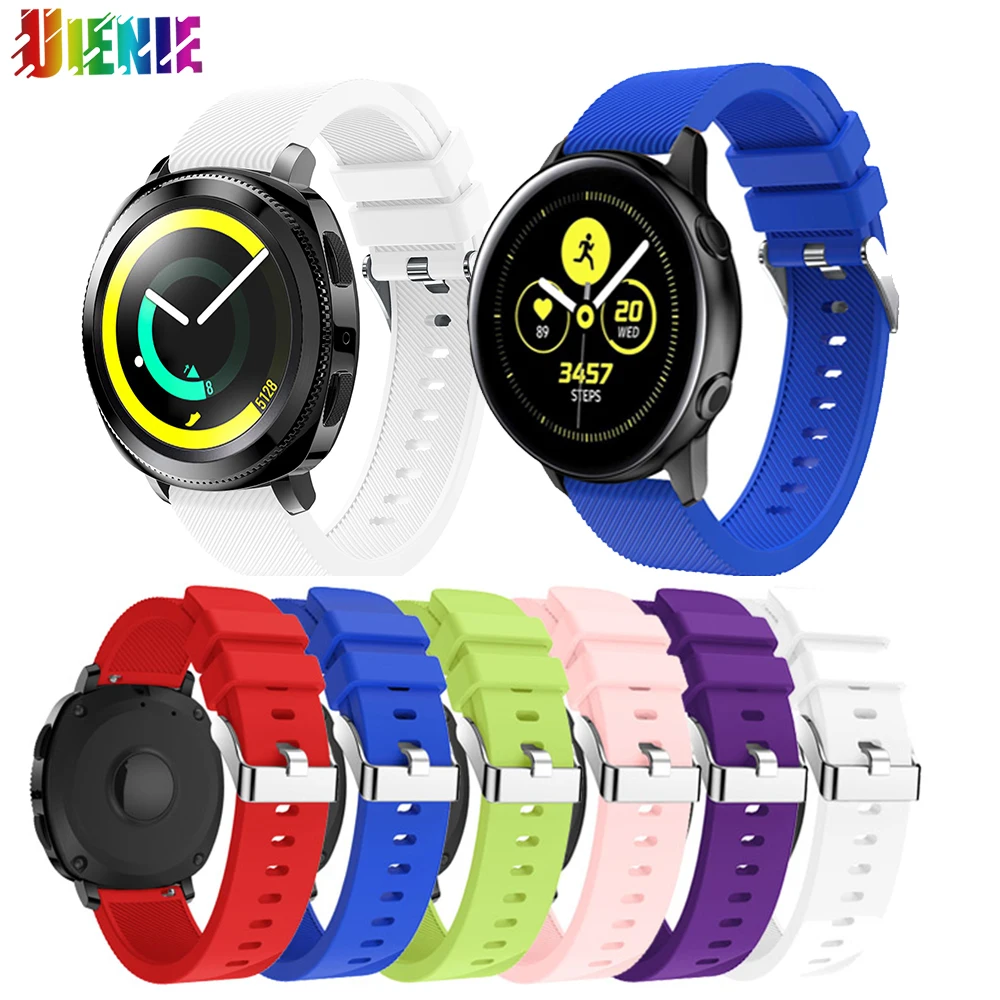 

20mm watch strap For Samsung galaxy watch active 2 gear S2 42mm sport silicone correa sport SmartWatch bracelet watch Accessorie