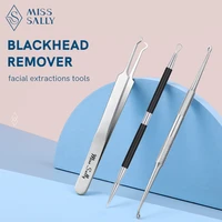 miss sally 3pcsset blackhead comedone acne pimple belmish extractor vacuum blackhead remover tool spoon for face skin care tool