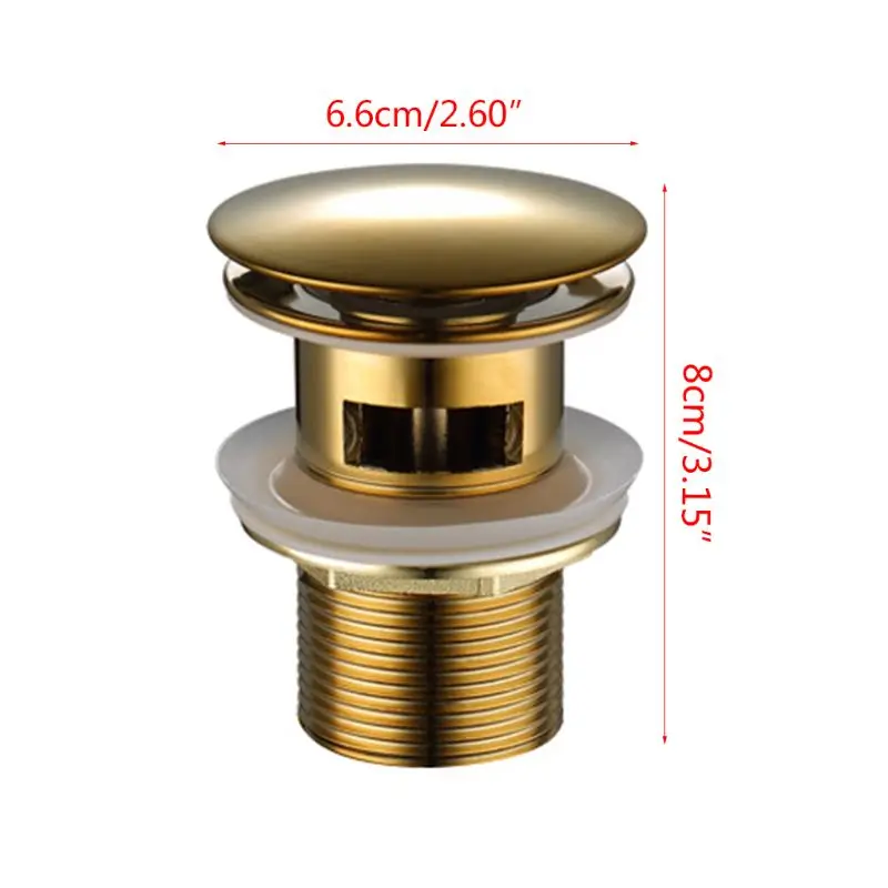 

Durable Brass Pop-up Drain Bathroom Basin Sink Drain Plugs Overflow Hole for Home Bath Faucet Accessories Kit