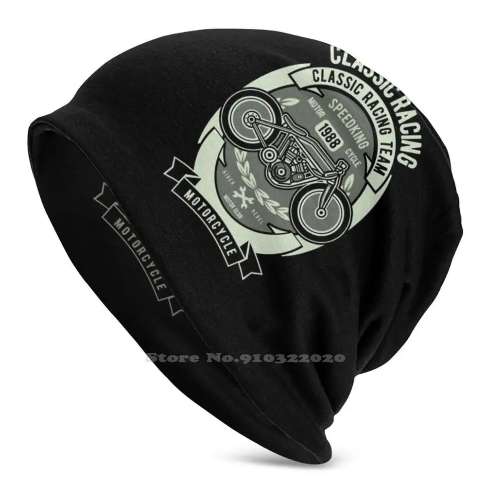 

Motorbike Club Classic Vintage Gift For Bike Riders And Motorcycle Lovers Outdoor Sports Thin Windproof Soft Fashion Beanie Hat