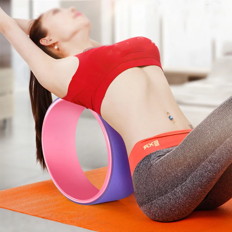 Йога круг ТПЭ Массаж Ролик Колесо назад тренировочный инструмент для похудения