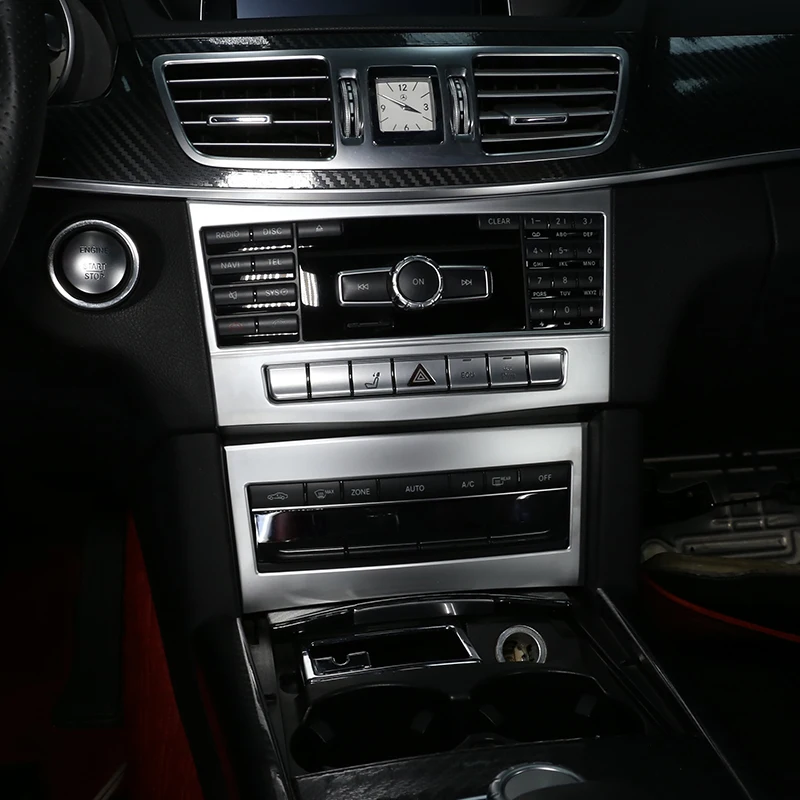

Carbon Fiber Car Center Console Air Conditioning CD Panel Decoration Trim For Mercedes Benz E Class W212 2014-15 Car Accessories