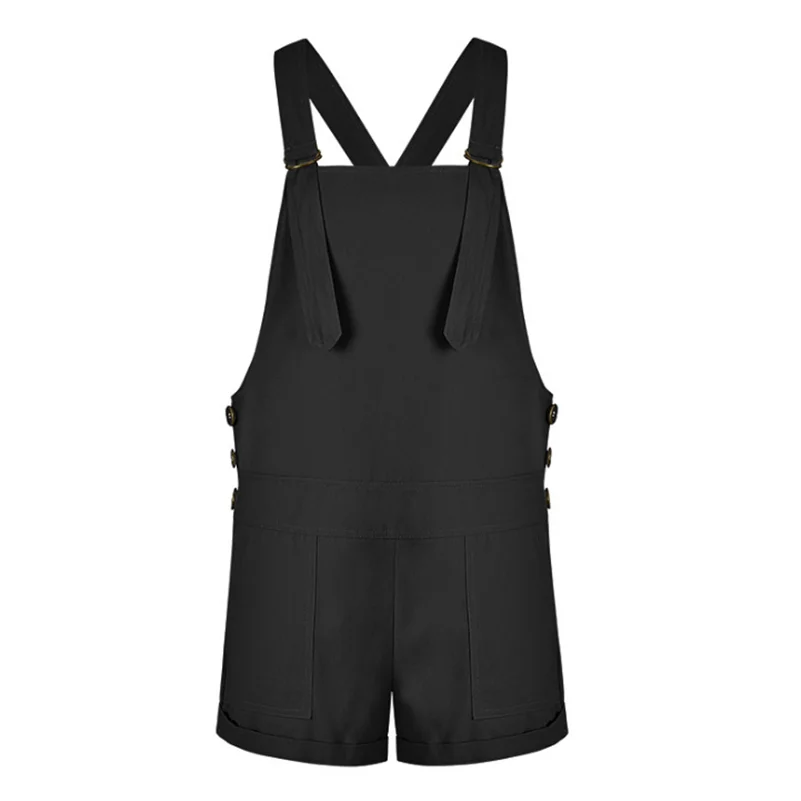 

Cotton Rompers Women Button Fashion New Playsuits Style 2020 Cute Casual female Solid New Shorts Overalls Jumpsuit with Summer