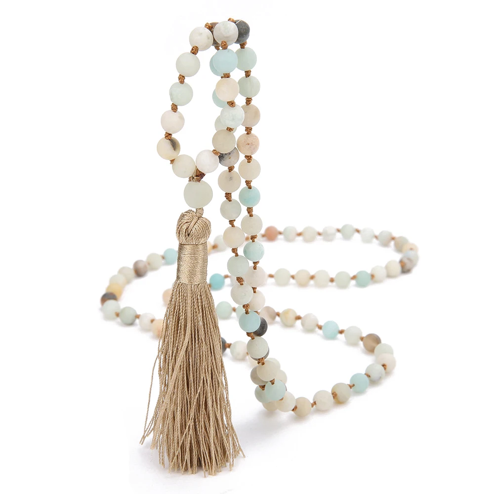 Ожерелья из амазонита 6/8 мм 108 дюйма мужские модные Амазонские камни для