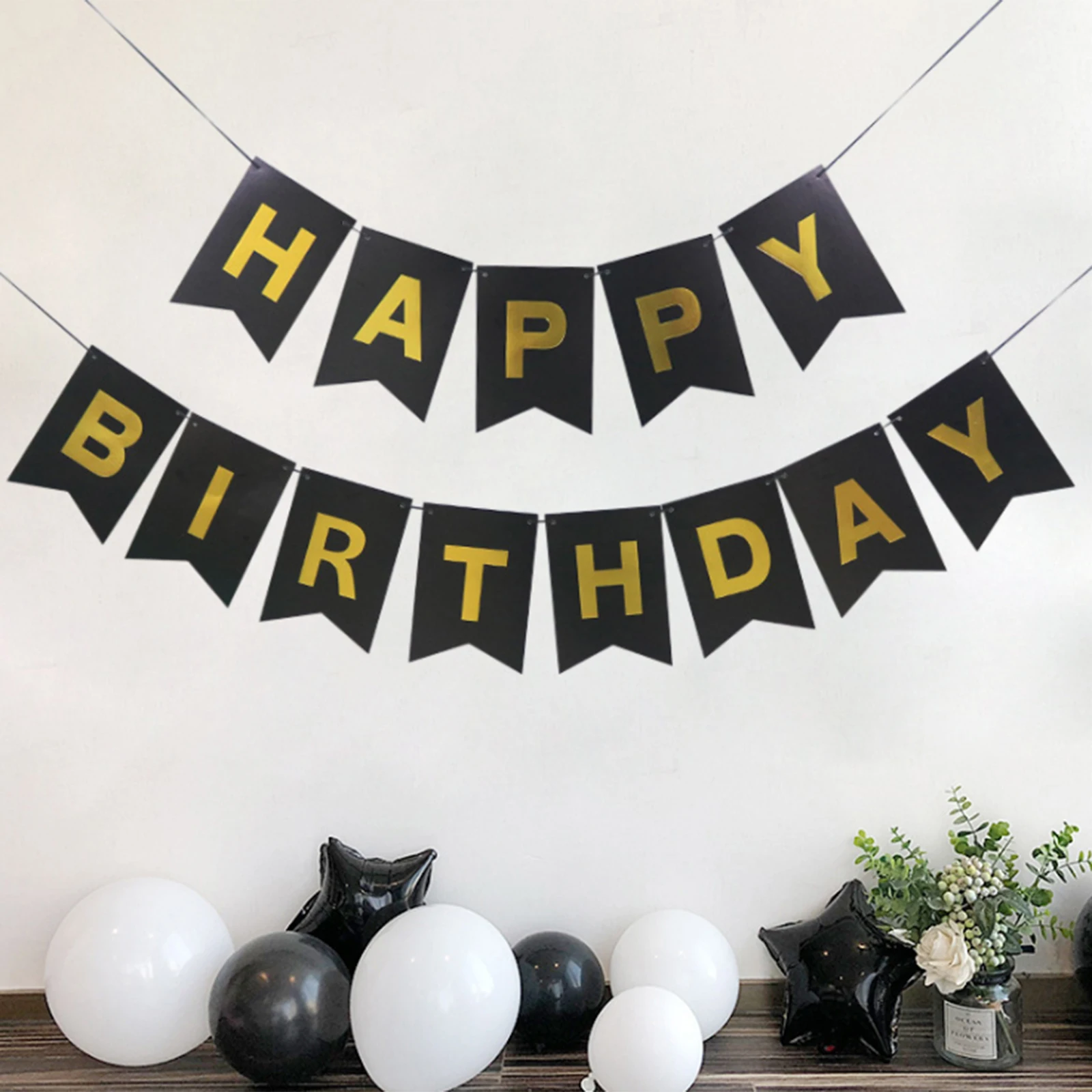 Бронзовая бумага флажки гирлянда баннеры флаги баннер на день рождения для