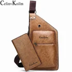 Мужская сумка-слинг от известного бренда Celinv Koilm, кожаная мужская нагрудная сумка, модная Простая Дорожная сумка через плечо для молодых людей, сумка-мессенджер