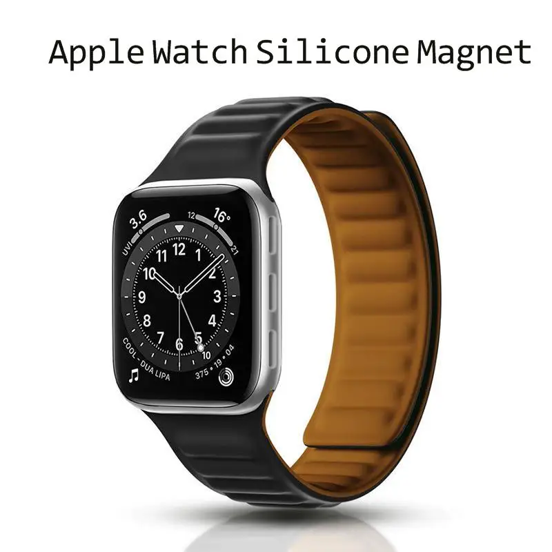 

Suitable for Apple watch strap silicone magnetic suction wrist strap strap Apple strap