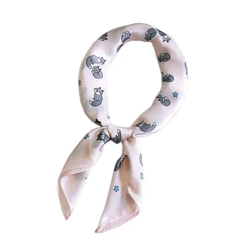 Роскошный бренд маленькая лиса 70x70 см платок маленький шарф женский весенний