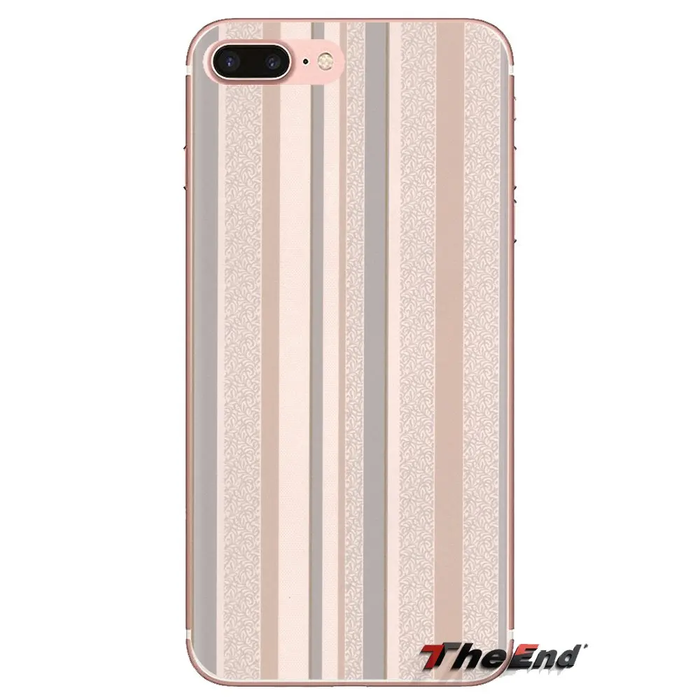 Для iPod Touch Apple iPhone 4 4s 5 5S SE 5C 6 6S 7 8 X XR XS Plus MAX Pastel Чистый плед полосы Прозрачный мягкий