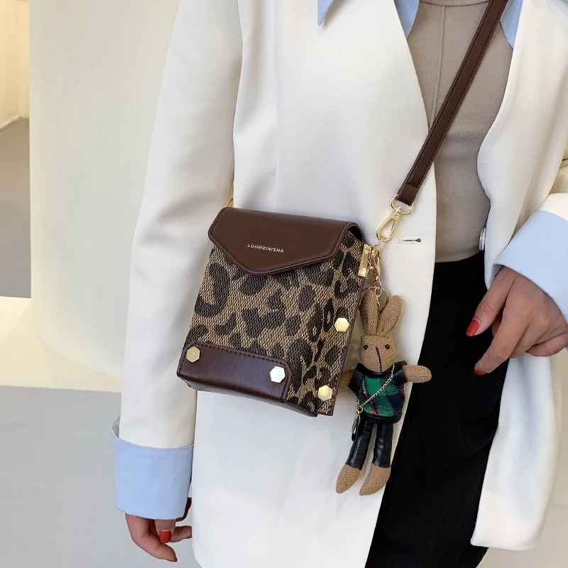 

YOLE Women Small Crossbody Bags For Mobile PU Leather New High Quality Luxury Design Female Leopard bag Square Shoulder Bags