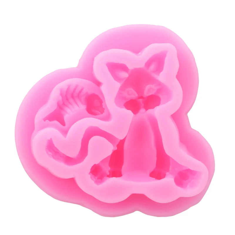 DIY 3D кошачья форма для пищевых продуктов Украшения Помады инструменты выпечки
