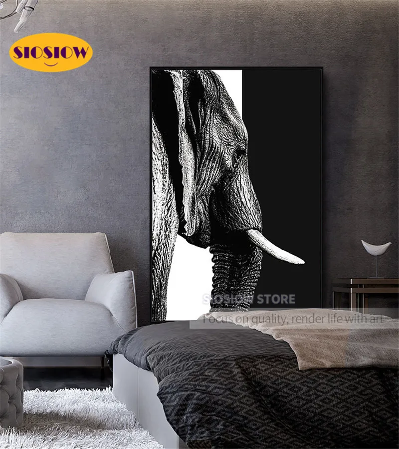 Черно-белое искусство 5D сделай сам слон алмазная живопись вышивка крестиком