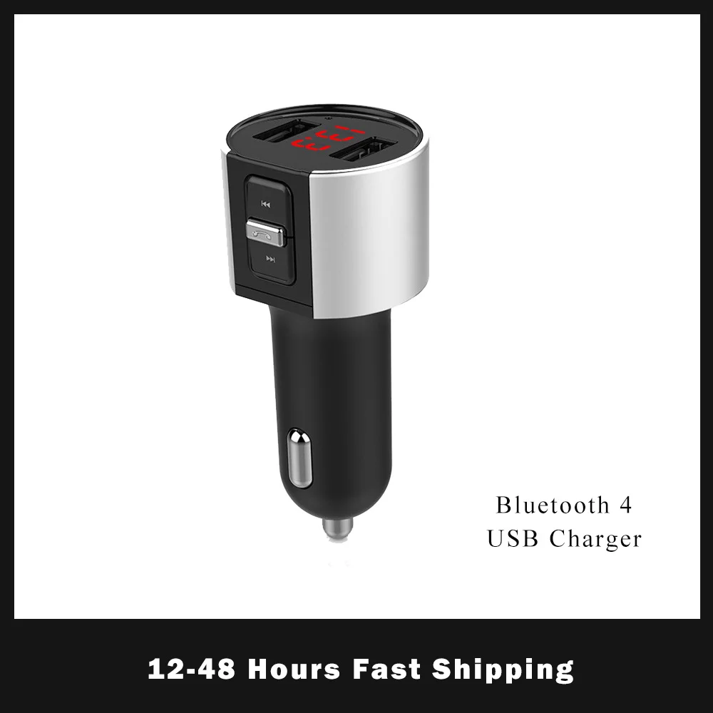 Автомобильный Bluetooth передатчик MP3 FM с двумя USB портами и ЖК дисплеем 5 В/3 4