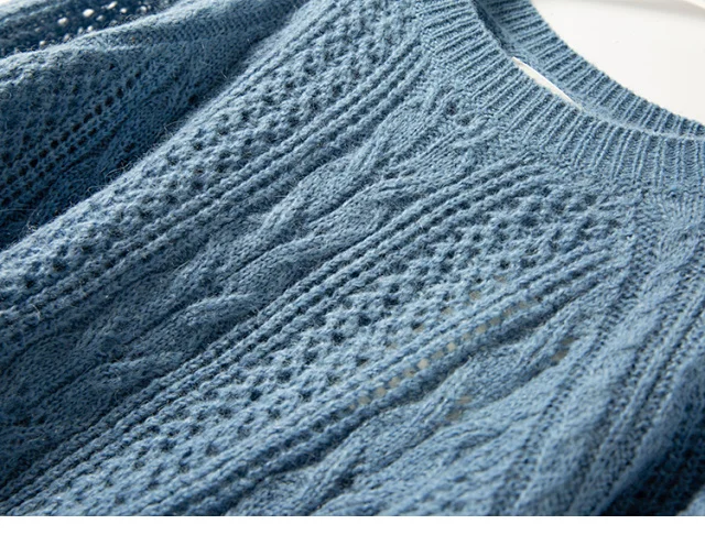 

Women Hollow out Sweaters O-neck Simple Elegant Long Sleeve 2020 Autumn New Pullovers Jumper Fashion