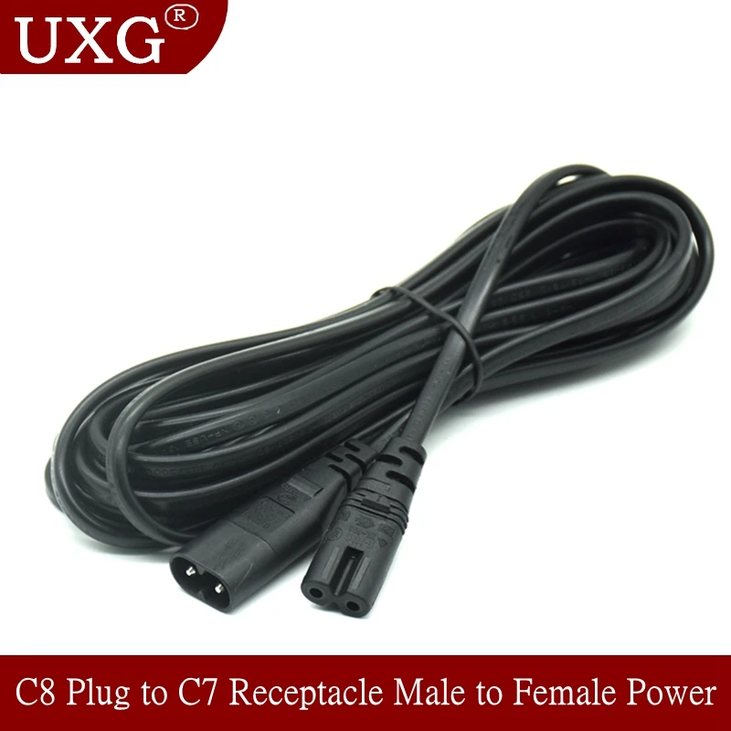 

IEC 60320 C8 Plug To C7 Receptacle Male To Female Power Extension Cord Supply Main Adapter Cable 30cm1ft1.8m 6ft 3m 9.8ft 5m16ft