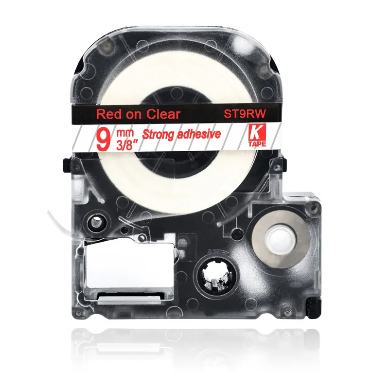 CIDY 1 шт. 9 мм черный на белом SS9KW/LC-3WBN LC-3WBN9 LC 3WBN лента для kingjim/epson Для LW300 LW400 с Заводской ценой - Цвет: red on clear