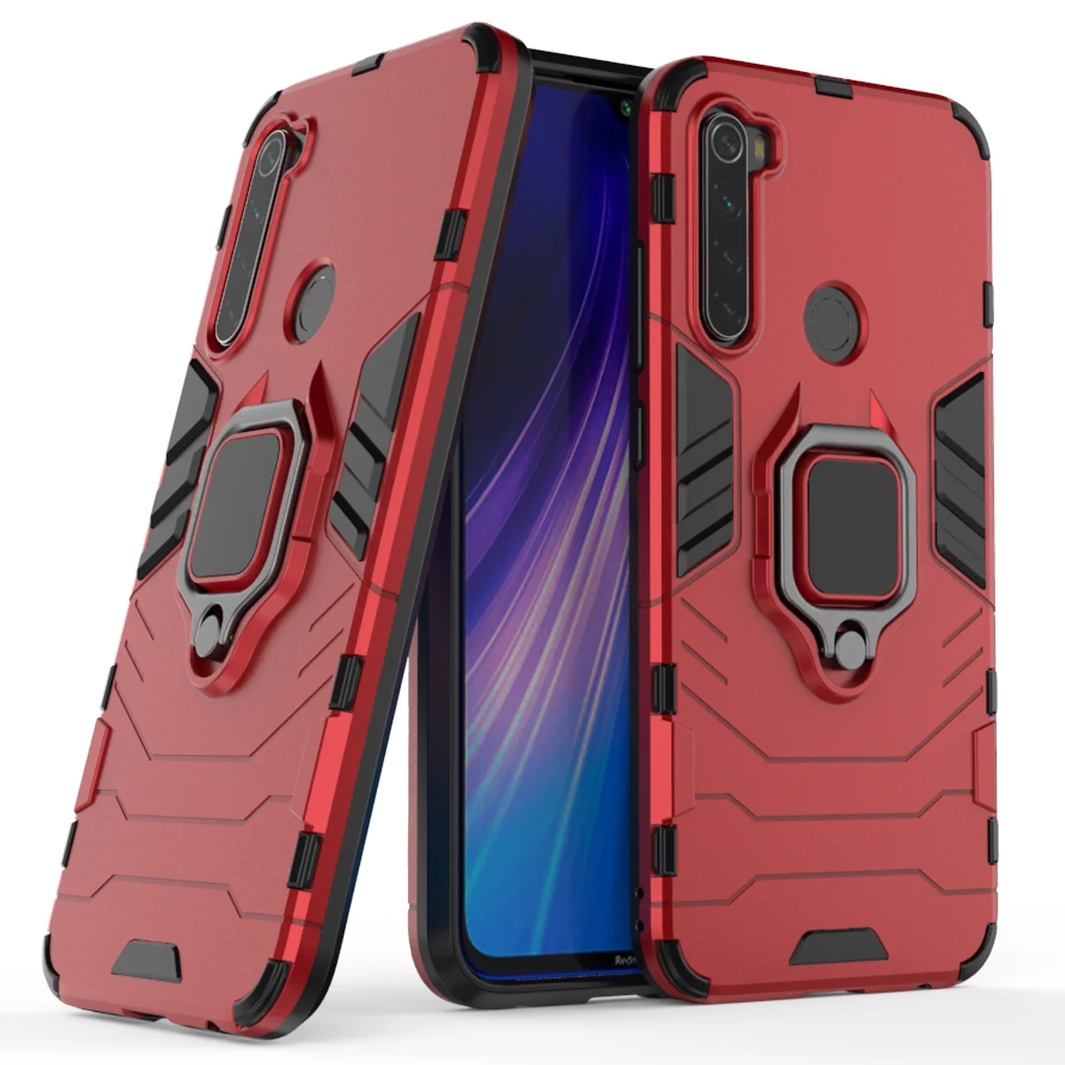 Чехол для Xiaomi Redmi Note 8 магнитный металлический чехол держатель с кольцом на палец