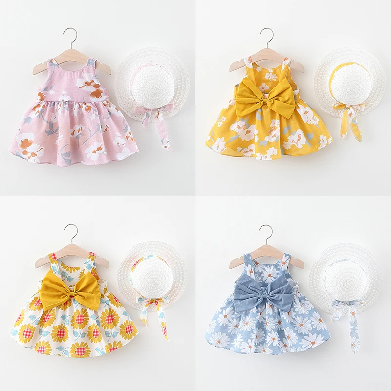 

Baby's Clothing Baby Girls Clothes Summer Party Clothing for Girls Dress Cherry Dot Princess Dresses Bow Hat Outfits 2020