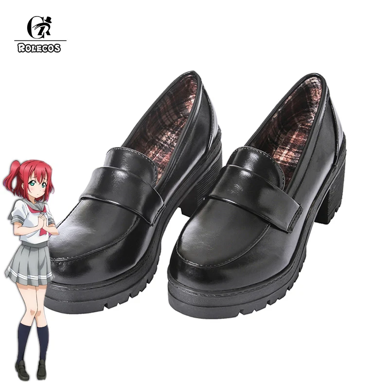 ROLECOS/Обувь для косплея японского аниме «Love Live Sunshine»; обувь для девочек Takami Chika; JK; обувь для школьной униформы «Love Live Aqours»