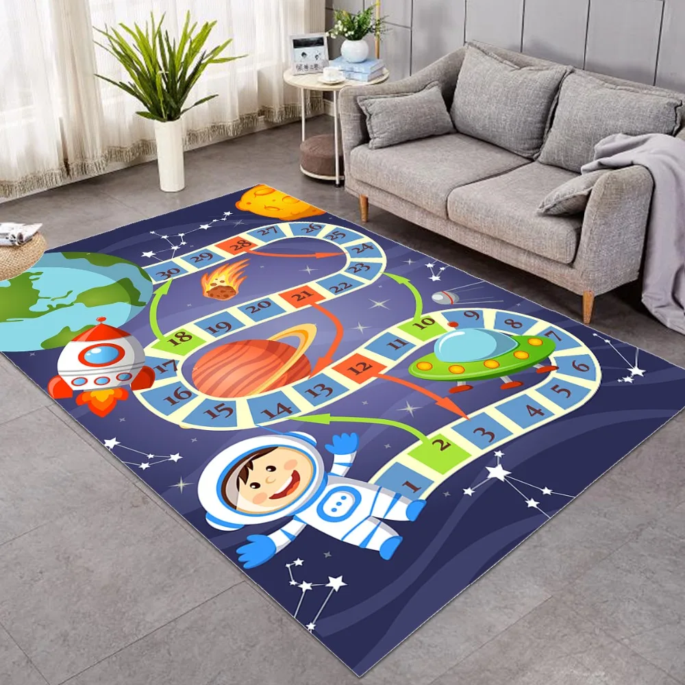 BeddingOutlet мультфильм детский игровой коврик Настольная игра большой ковер для Гостиная мультфильм космическая планета ковры лабиринт головоломка смешной ковер