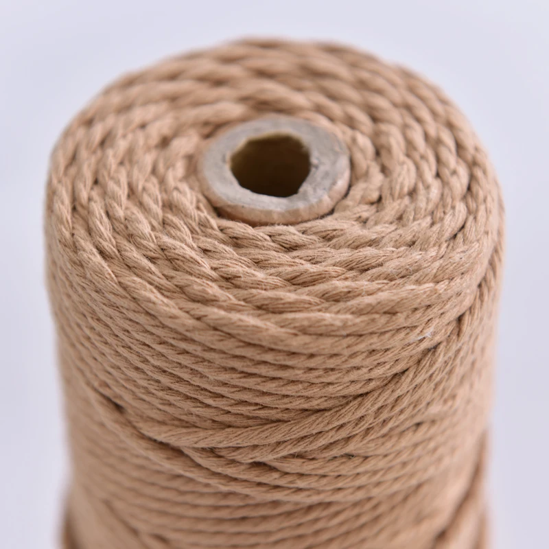 3mm 100% Cotton Cord Colorful Rope Beige Twisted Craft Macrame String DIY Home Textile Wedding Decorative supply 110yards | Дом и сад