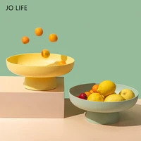 jo life creative macaron color fruit drain basket snack storage tray multi function strainer detachable candy plate