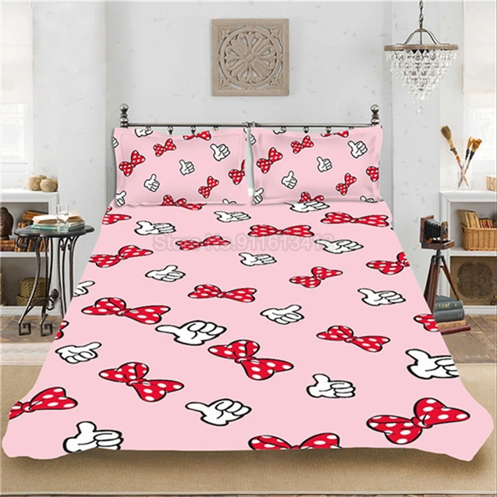 Черно белые комплекты постельного белья с Микки Маусом для девочек детские