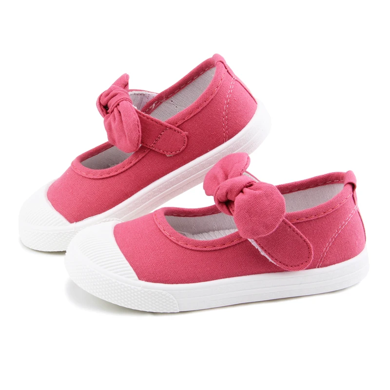 

Baby Girl Shoes Canvas Casual Kids Shoes With Bowtie Bow-knot Solid Candy Color Girls Sneakers Children Soft Shoes 21-30 Classic
