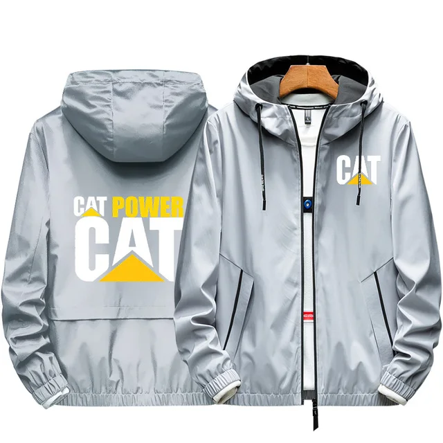 

2021 Spring Autumn CAT Tractor Logo Bomber Jacket Men's Zipper Coat Elastic Casual Windbreaker Sports Male Outdoor Clothing Top