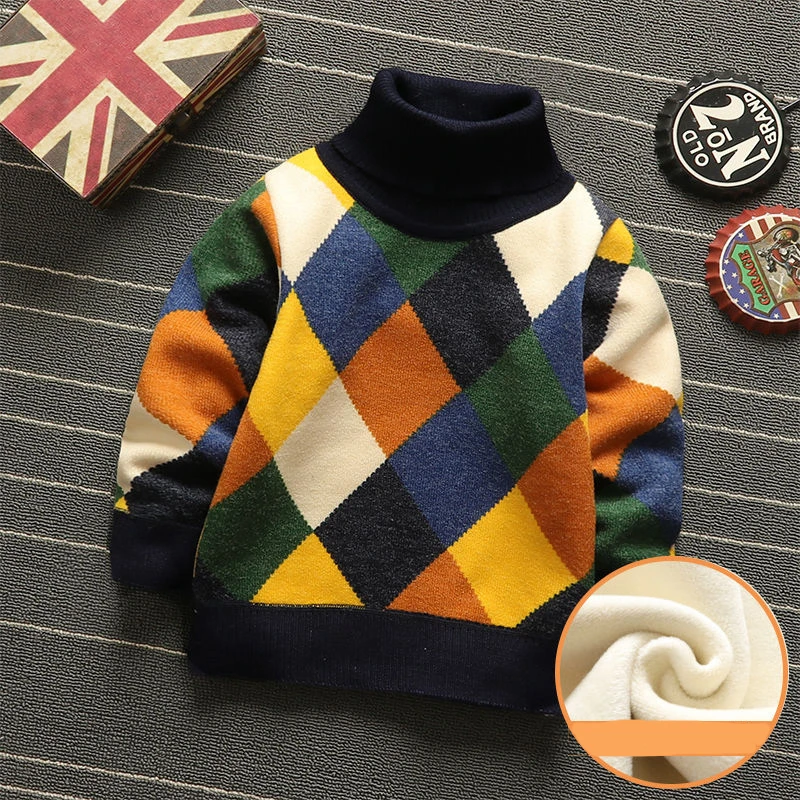 Зимний Детский свитер 2021 Новинка для маленьких мальчиков Хлопковая утепленная