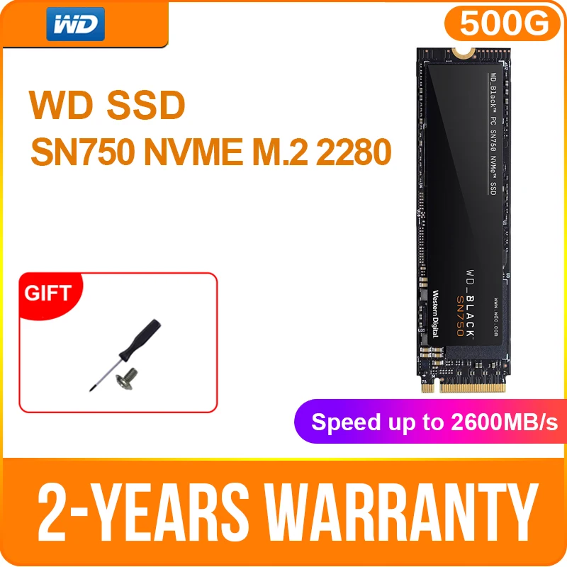 Western Digital WD Black SN750 SSD 1 ТБ 250 GB 500 M.2 2280 NVMe Gen3 PCle 3D Nand для ПК твердотельный диск ноутбука