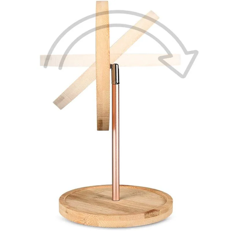 

USB Charging Deatchable Wooden LED Makeup Mirror Touch Screen Mirrors Desktop Make Up Cosmetic Mirror Dropshipping 30