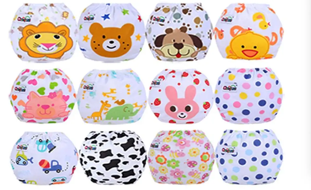 Милые детские подгузники Многоразовые Детские моющиеся из хлопка для