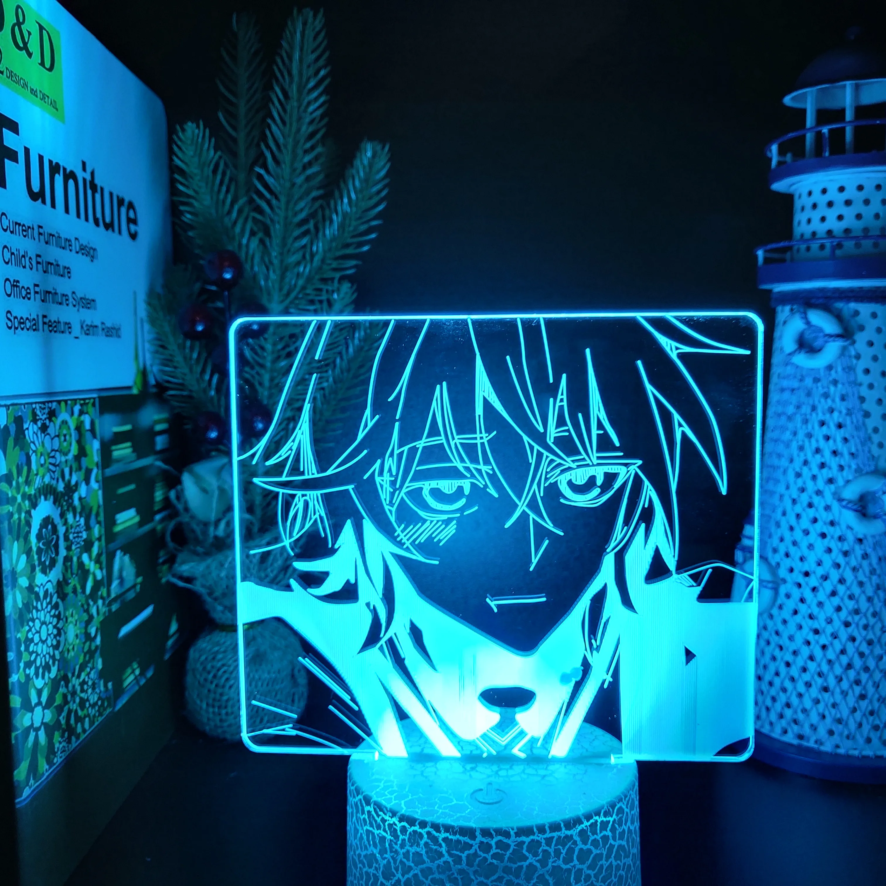 Seraph of The End Mikaela Hyakuya 3D Аниме иллюзия Лампа USB светодиодный ночсветильник спальня