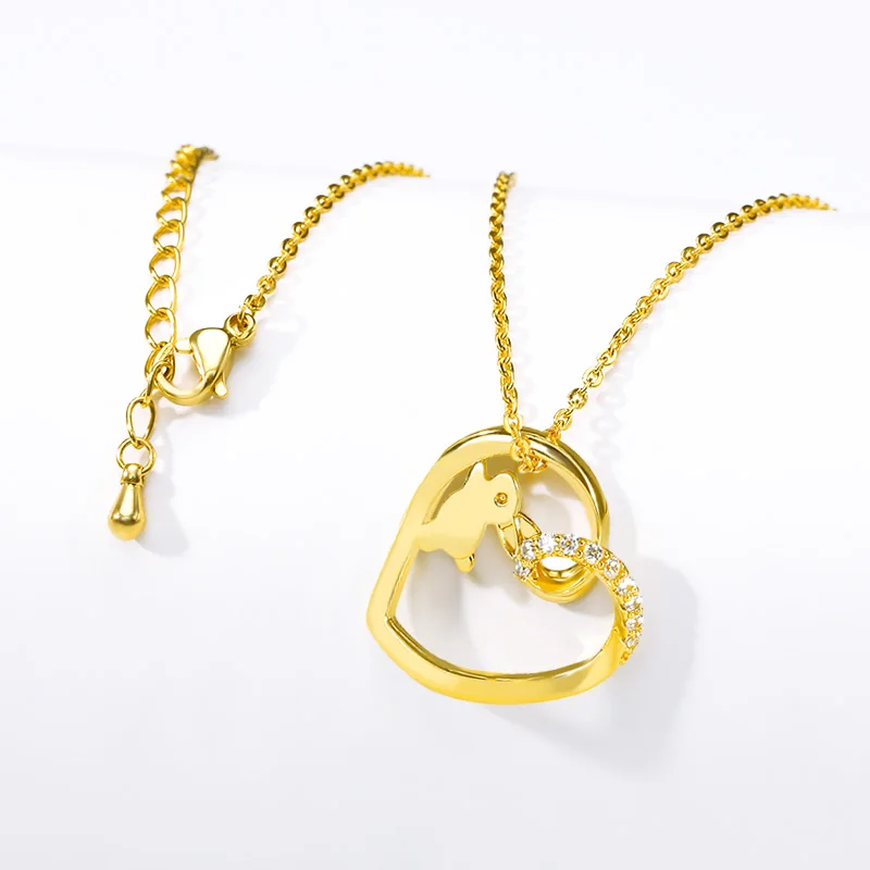 Контракт животное-оригами Цепочки и ожерелья прекрасный золота с фианитами в