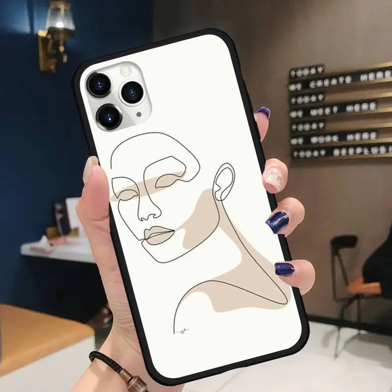 

Abstract line art Phone Case for iPhone 11 12 pro XS MAX 8 7 6 6S Plus X 5S SE 2020 XR mini Funda
