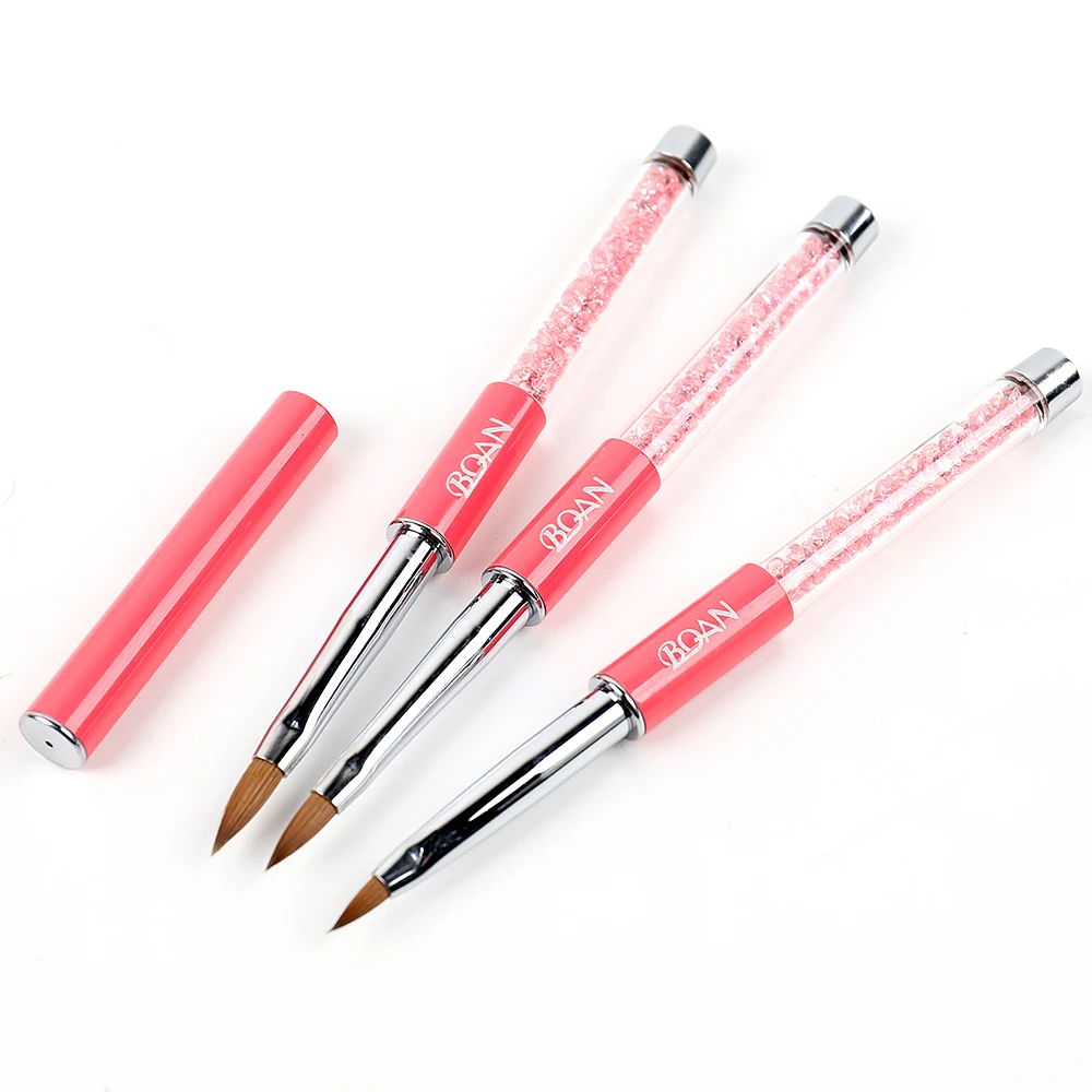 BQAN 1 шт. #4 кристаллическая кисть для ногтей чистый колонский соболиный волос