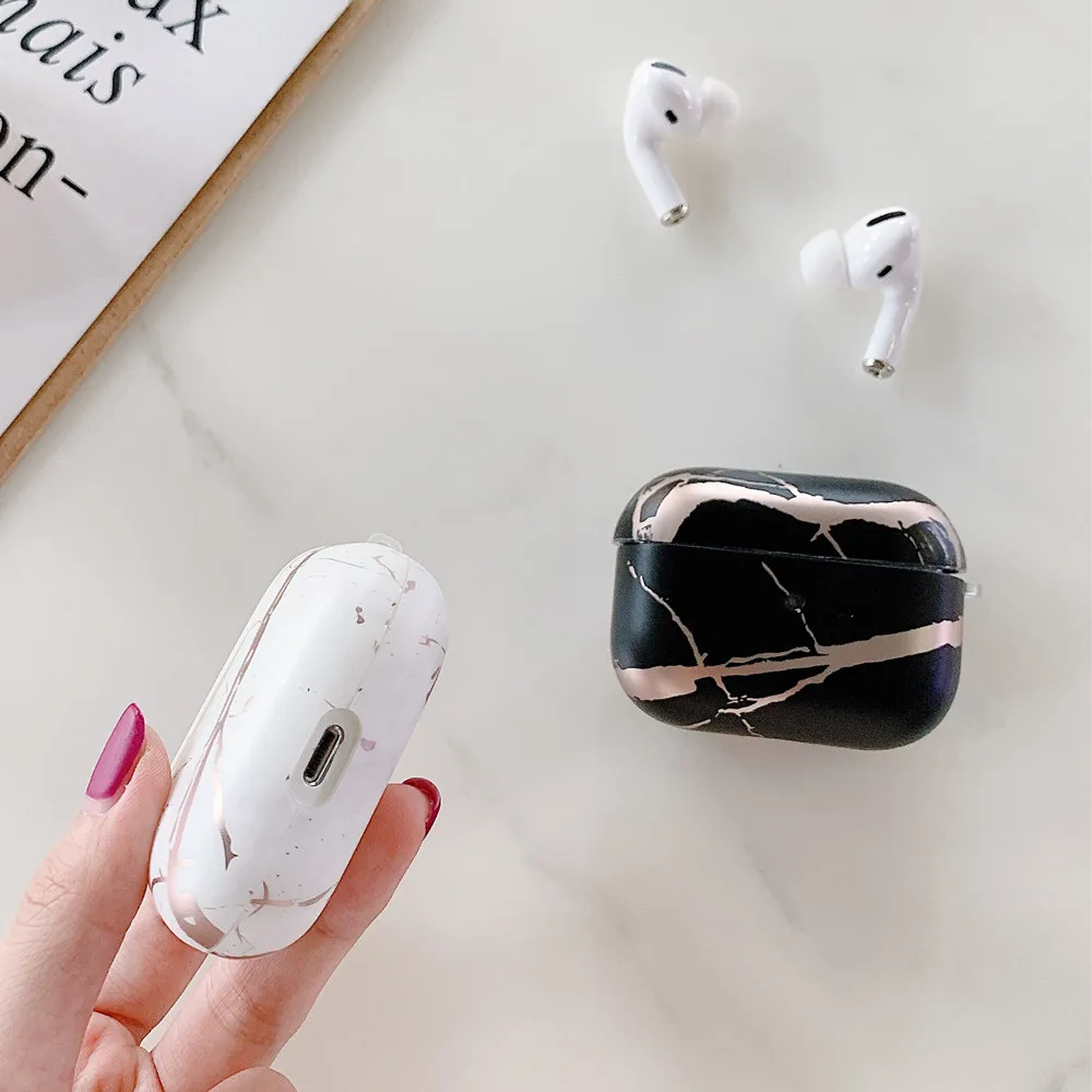 Новинка чехол Netarlier для беспроводных Bluetooth наушников Apple AirPods Pro розовый золотой
