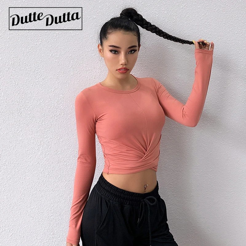 Женские спортивные топы с длинным рукавом для бега йоги тренировочный костюм