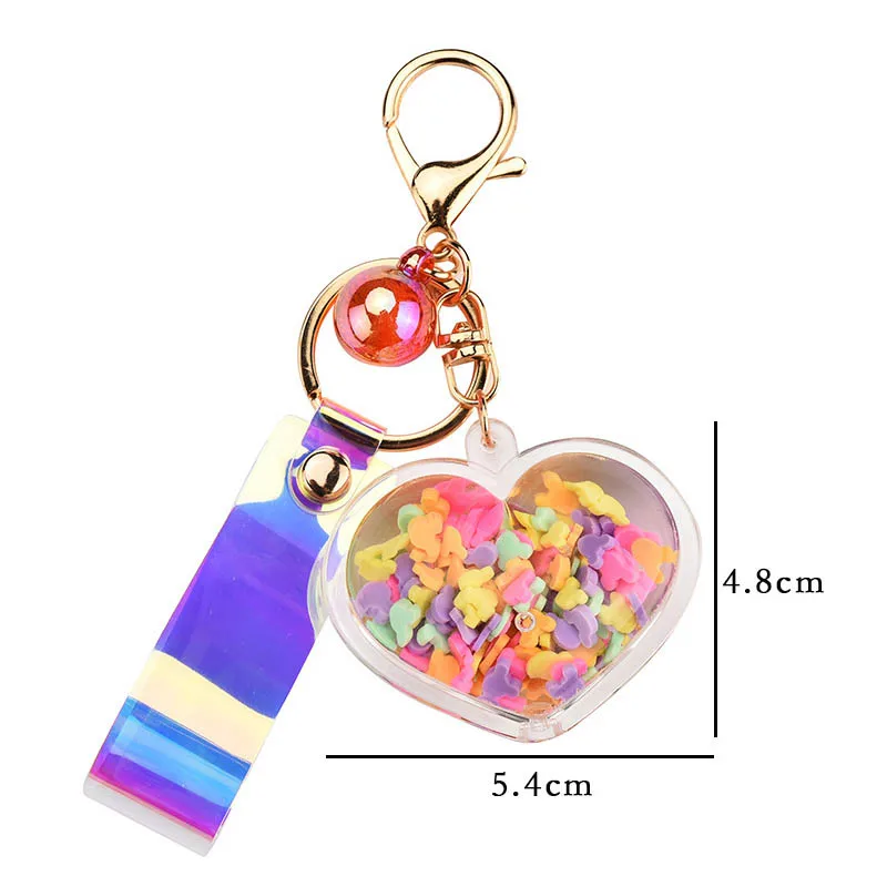 Креативные брелки в виде сердца жидкого сыпучего песка женский милый брелок