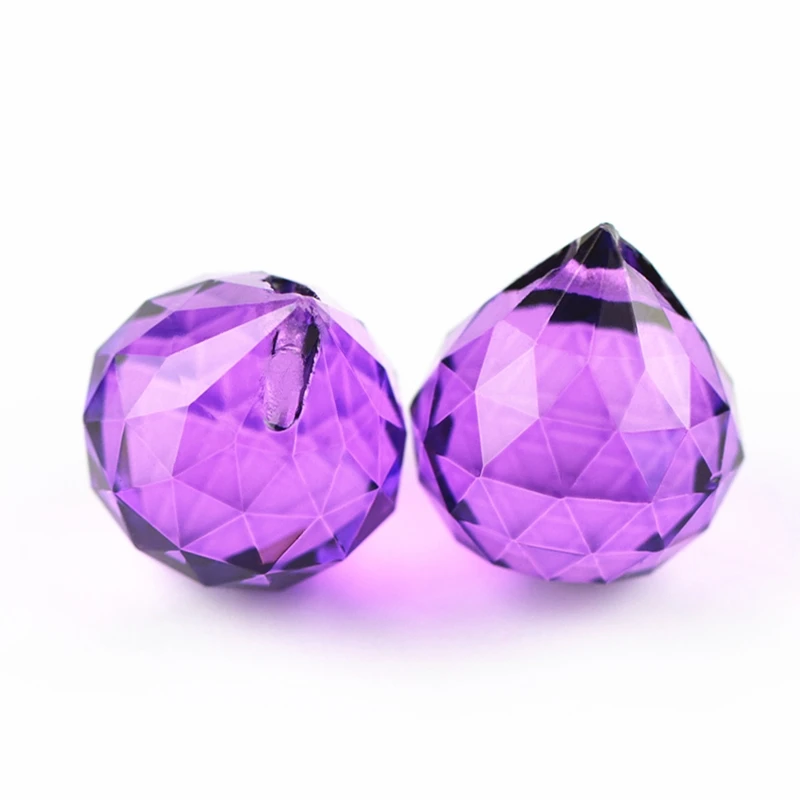 

15 мм-40 мм фиолетовые хрустальные люстры подвесные шары люстр частей призмы для свадебного украшения