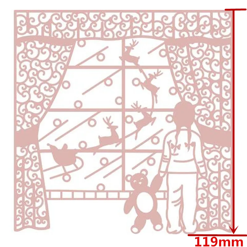 Волшебная сцена металлические Вырубные штампы девушка стоять за окном вырубки
