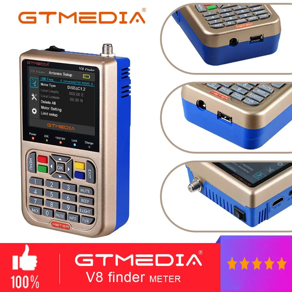 GTMEDIA V8 Finder метр DVB-S2 DVB-S FTA цифровой спутниковый SatFinder HD искатель инструмент