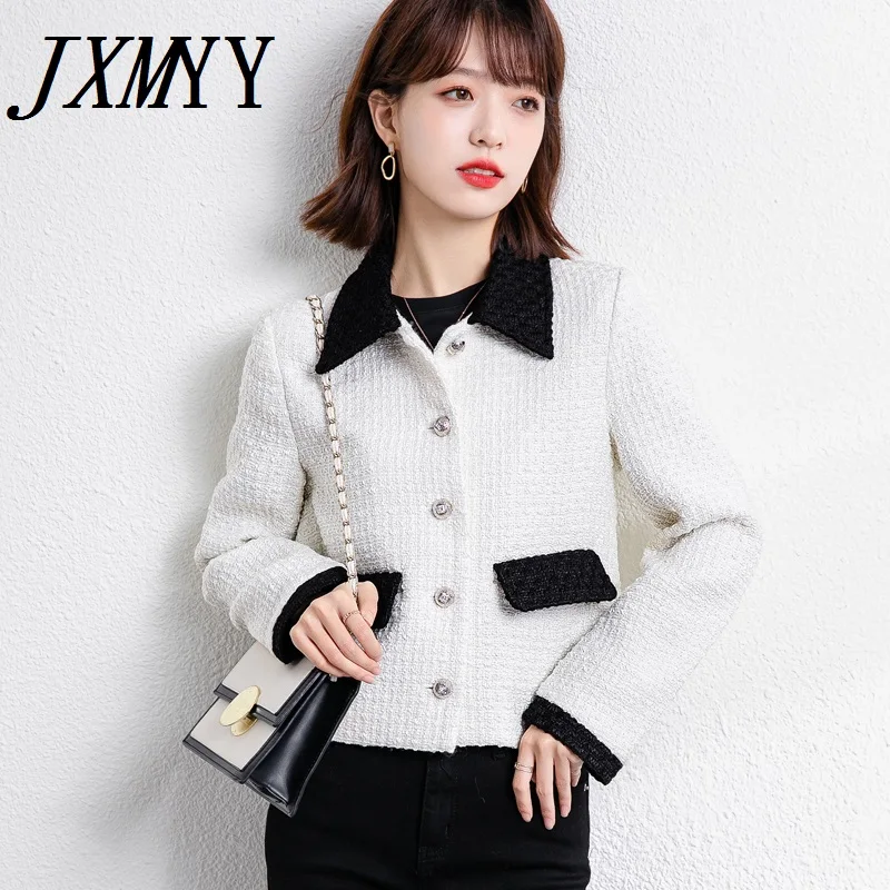 Женская короткая куртка с отложным воротником элегантный пиджак небольшим